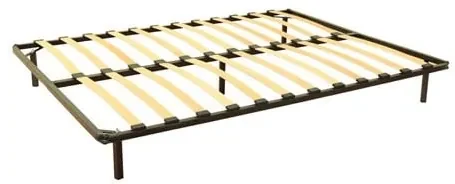Somiera Pat, Metalica, Cu Picioare, Lamele Din Lemn, 140 X 200 Cm