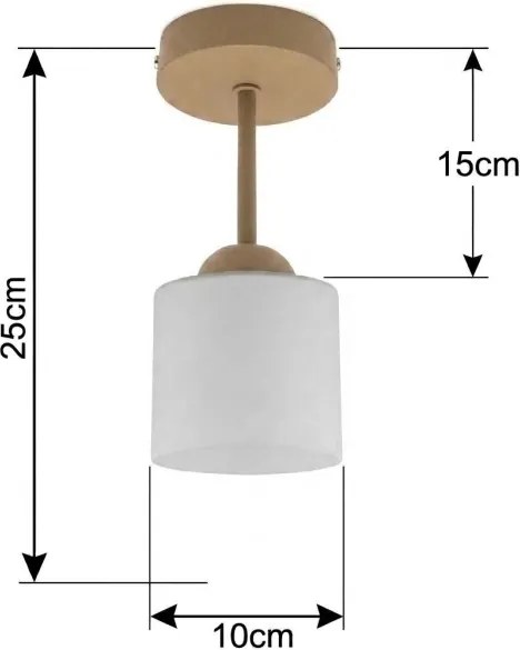 BRILAGI - Lustră aplicată LED RETRO GLASS 1xE27/60W/230V Ø 10 cm bej/albă