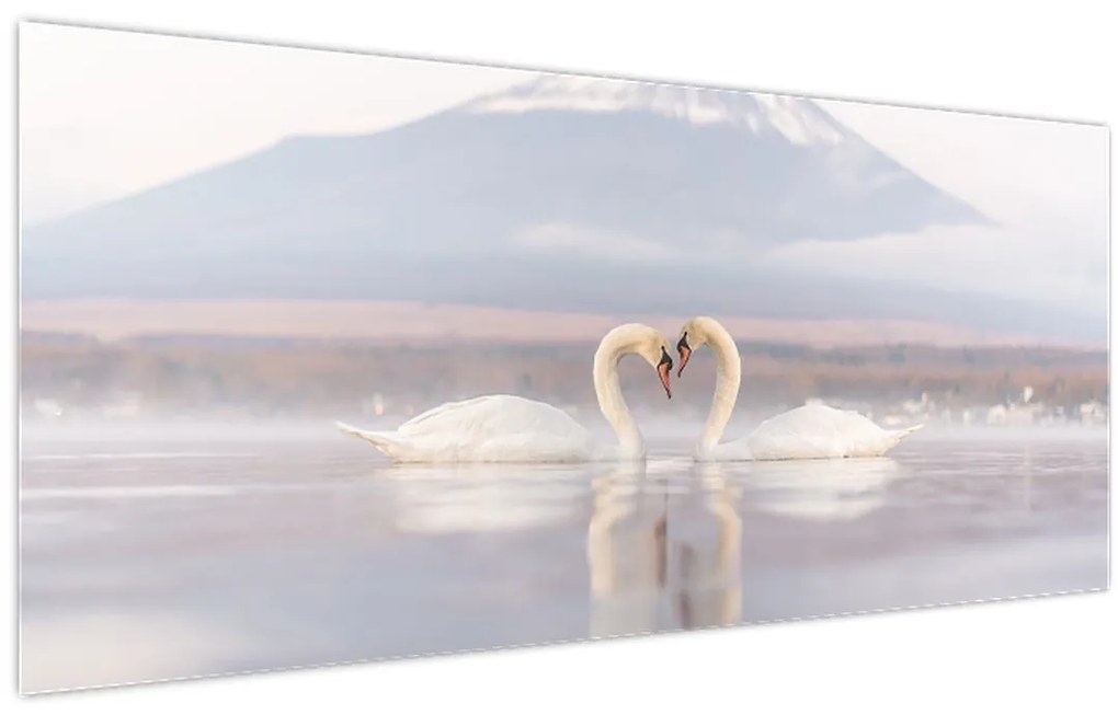 Tablou - Lebede îndrăgostite (120x50 cm)