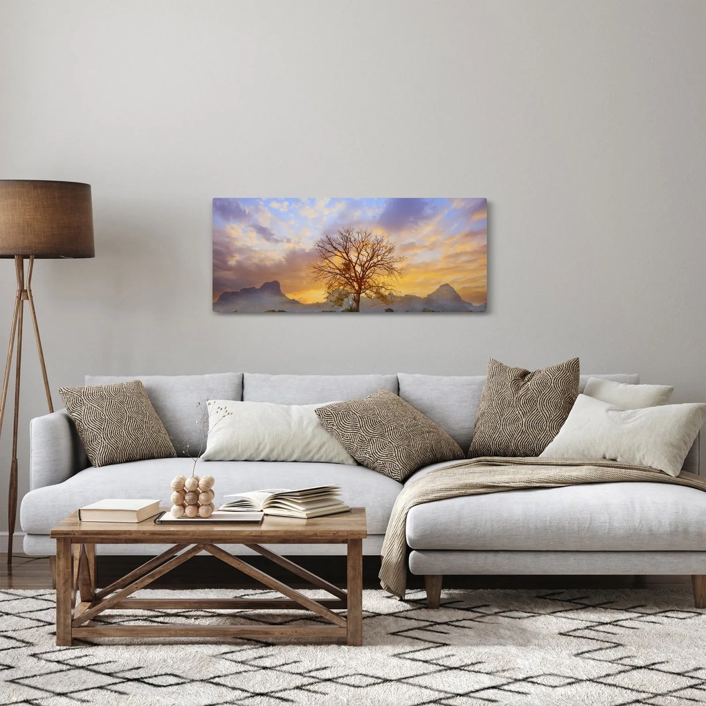Tablou - Peisaj cu floarea soarelui (120x50 cm)