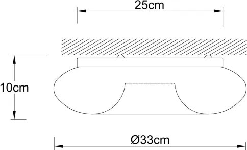 Ondaluce - Plafonieră DODI, 2xE27/15W/230V, Ø 33 cm, albă