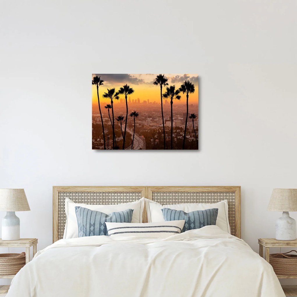 Tablou pe sticlă - Panorama din Los Angeles (70x50 cm)