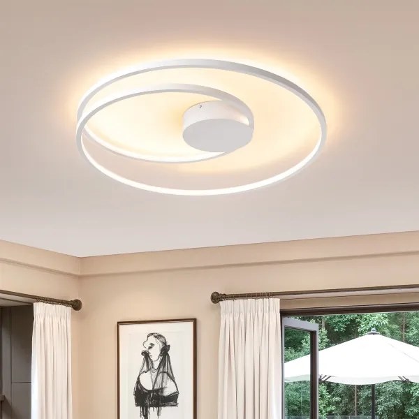 Brilagi - Plafonieră LED dimabilă TWISTER, 75W, 230V, Ø 70 cm, albă + telecomandă