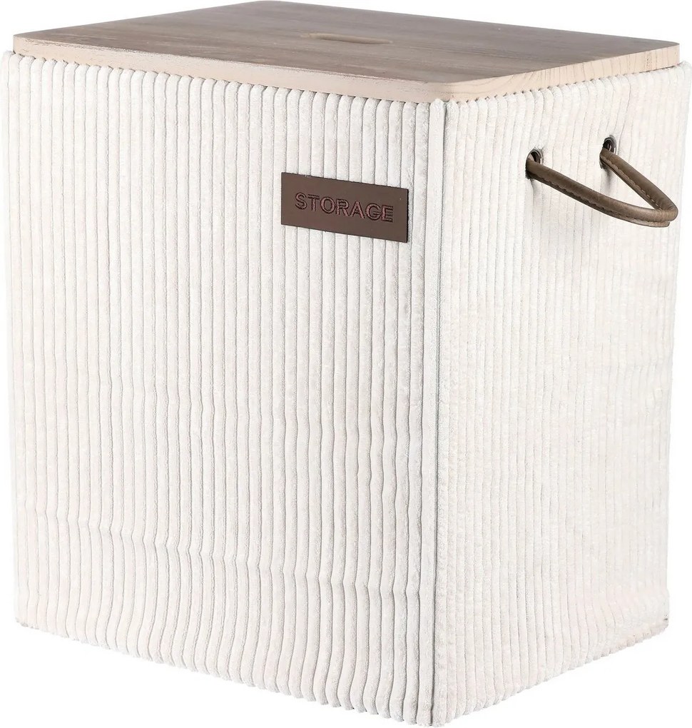 Autronic Set of 5 fabric storage boxes, cream