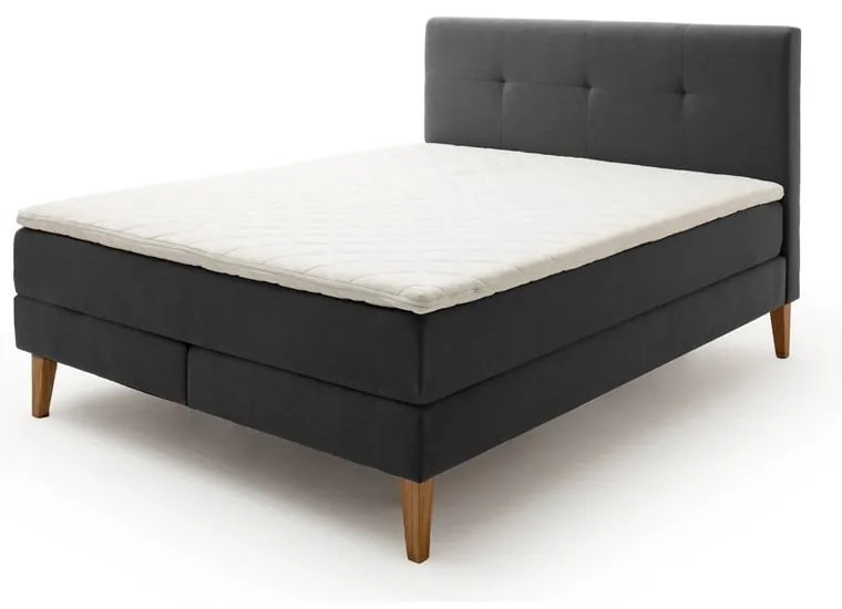 Pat boxspring gri antracit 180x200 cm Stockholm – Meise Möbel