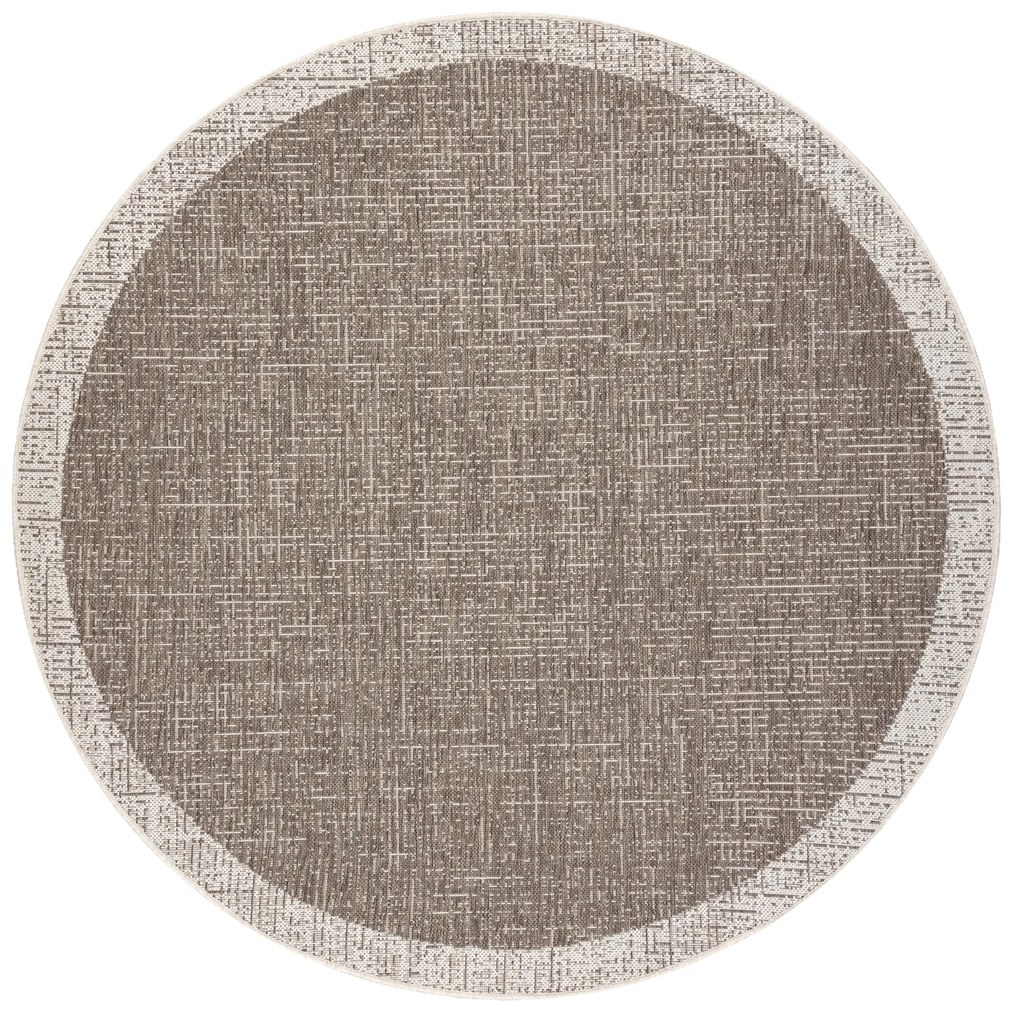 Covor sisal Floorlux cerc 20401 Cadru taupe si şampanie