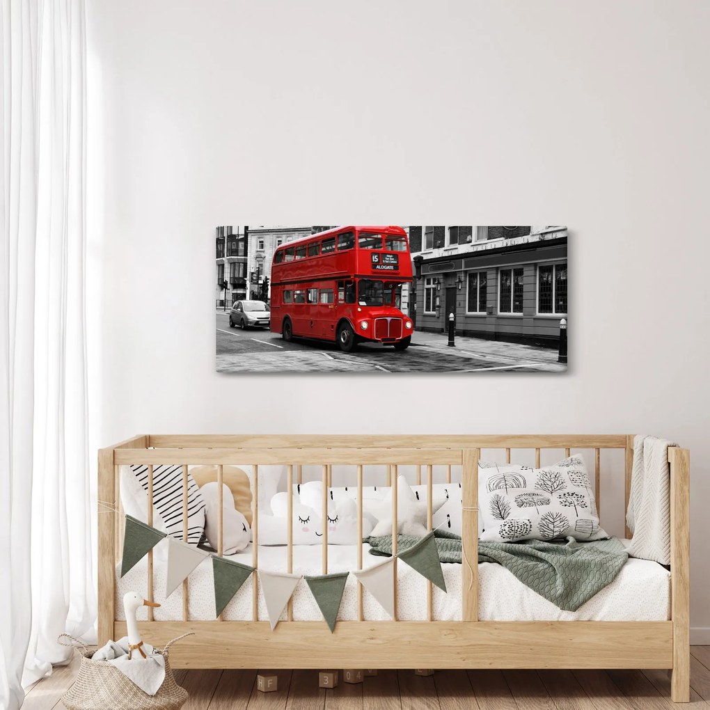 Tablou - Londra cu autobuz (120x50 cm)