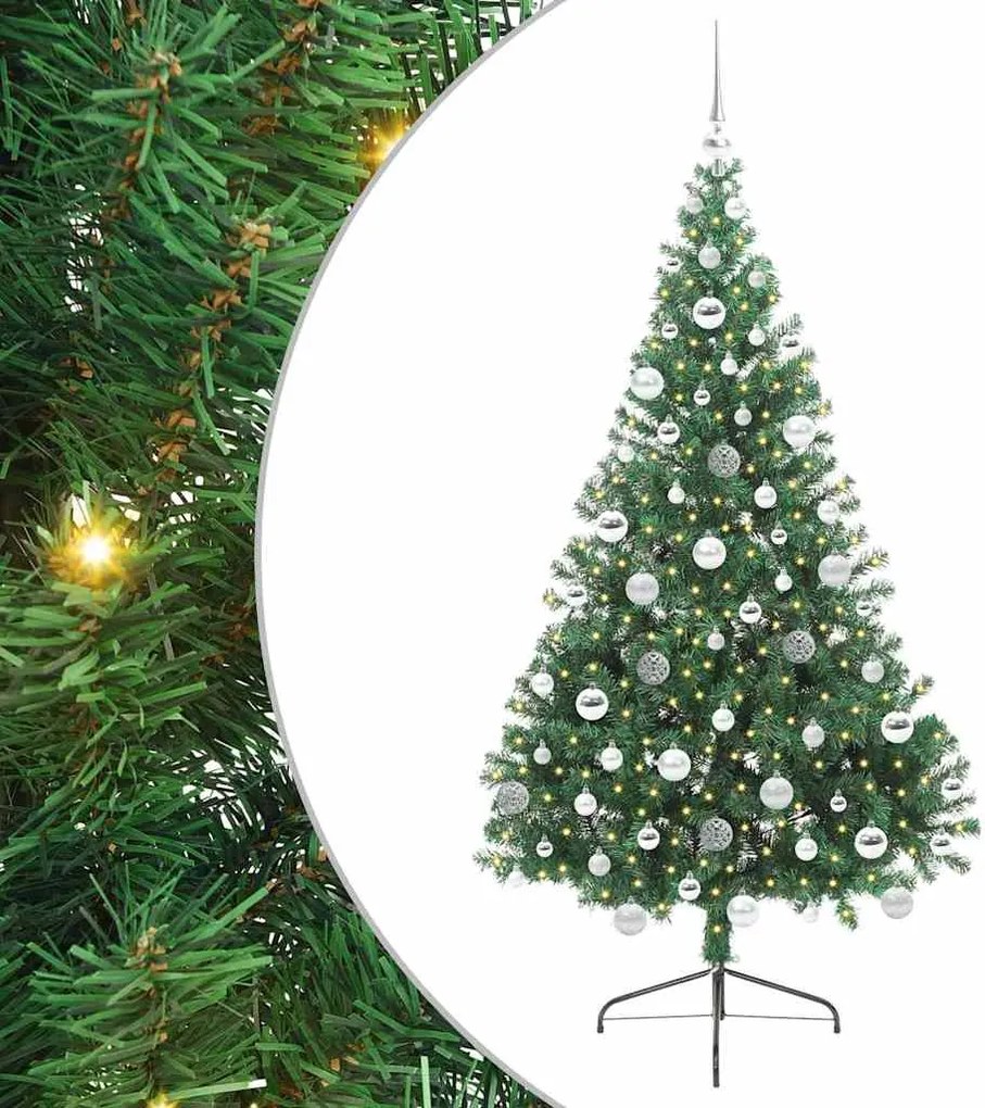 vidaXL Pom de Crăciun artificial pre-iluminat Verde 180 cm PVC