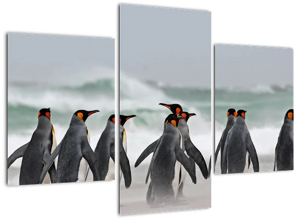 Tablou pinguini în ocean (90x60 cm)