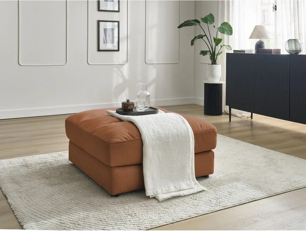 Taburet portocaliu cu tapițerie din catifea Sierra – Bobochic Paris