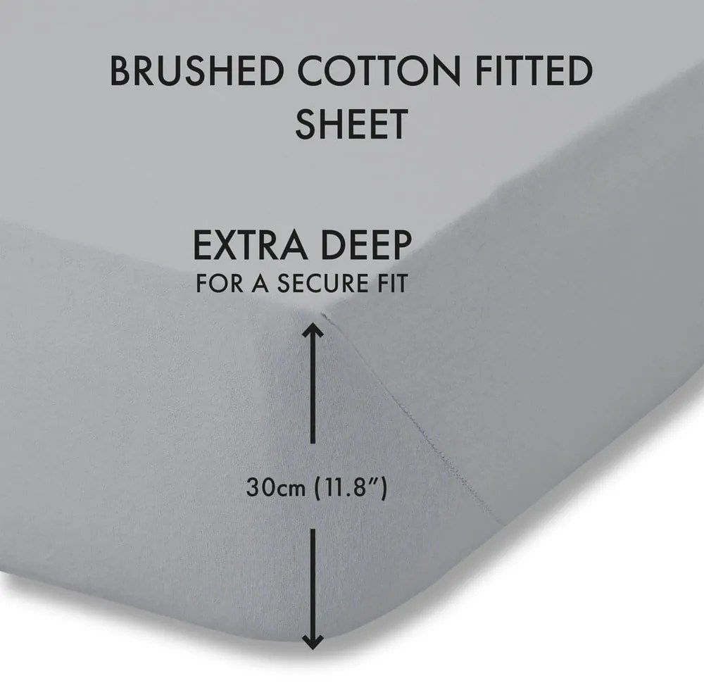 Cearceaf gri din bumbac 90x190 cm – Catherine Lansfield