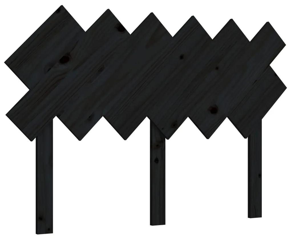 819214 vidaXL Tăblie de pat, negru, 122,5x3x80,5 cm, lemn masiv de pin