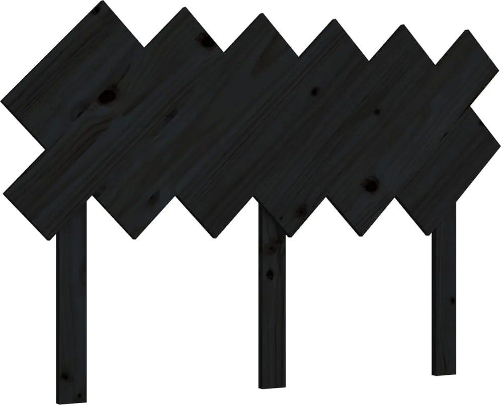 vidaXL Tăblie de pat, negru, 122,5x3x80,5 cm, lemn masiv de pin