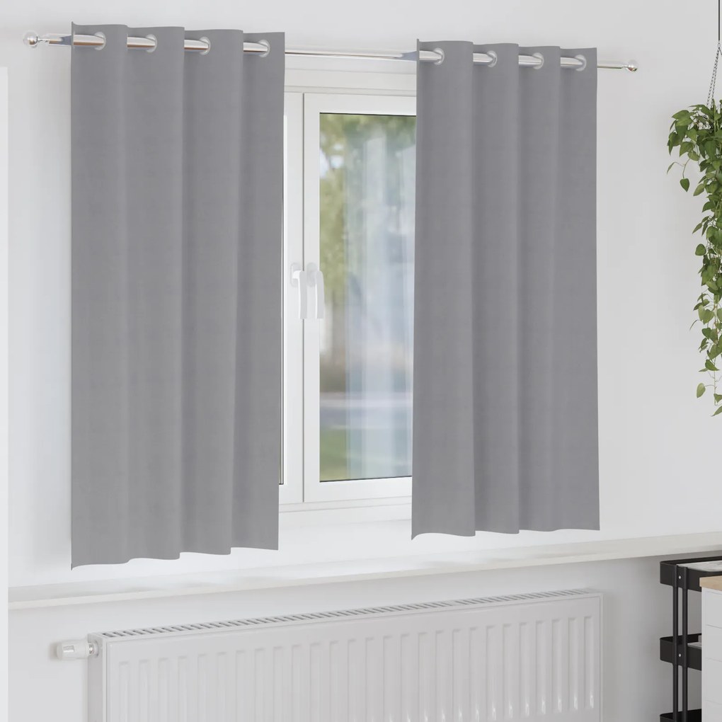 vidaXL Perdele cu perdele 2 pcs Gri deschis 175 x 140 cm Poliester