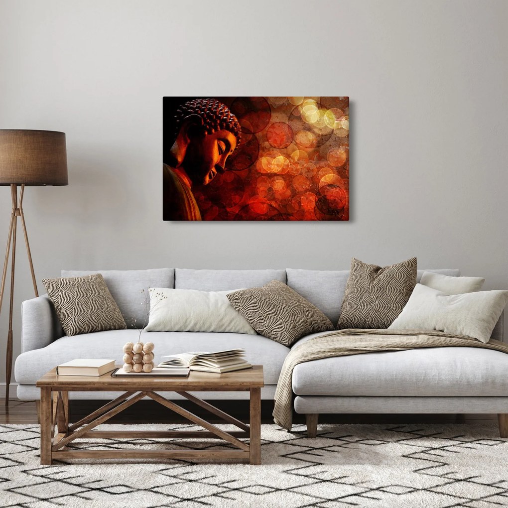 Tablou - Buddha în nuanțe roșii (90x60 cm)