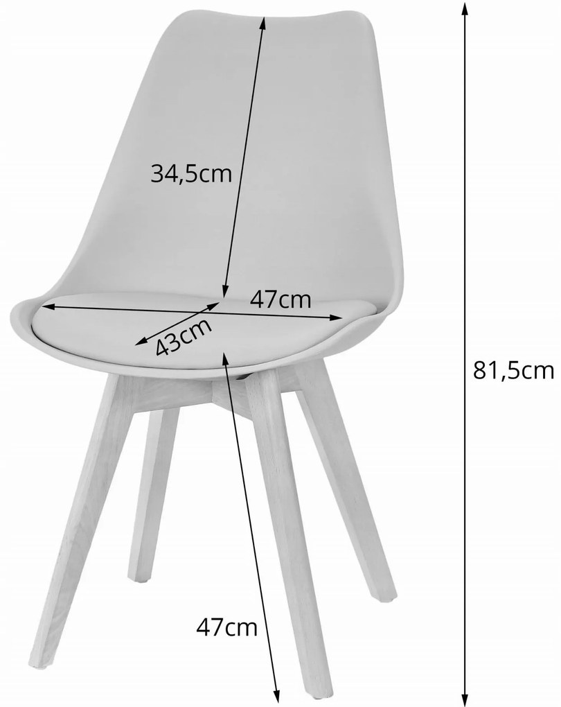 Set de masa 1 + 4, masa MADO 80x80 alb + scaun BALI MARK gri