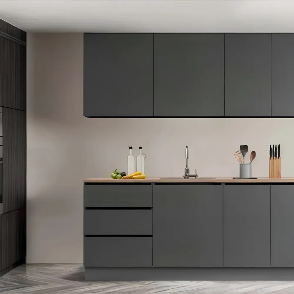 Mobilier de bucătărie, 2 m, grafit, ASTI