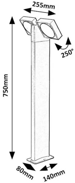 Lampă LED de exterior Rabalux 77102 TELDE 2xLED/7W/230V IP54 antracit