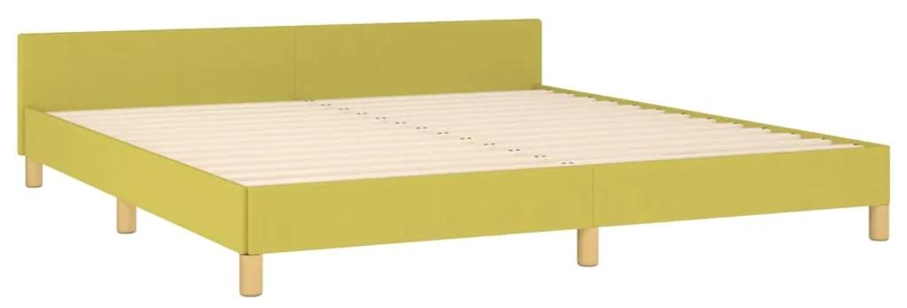 Cadru de pat cu tablie, verde, 180x200 cm, textil Verde, 180 x 200 cm, Culoare unica si cuie de tapiterie