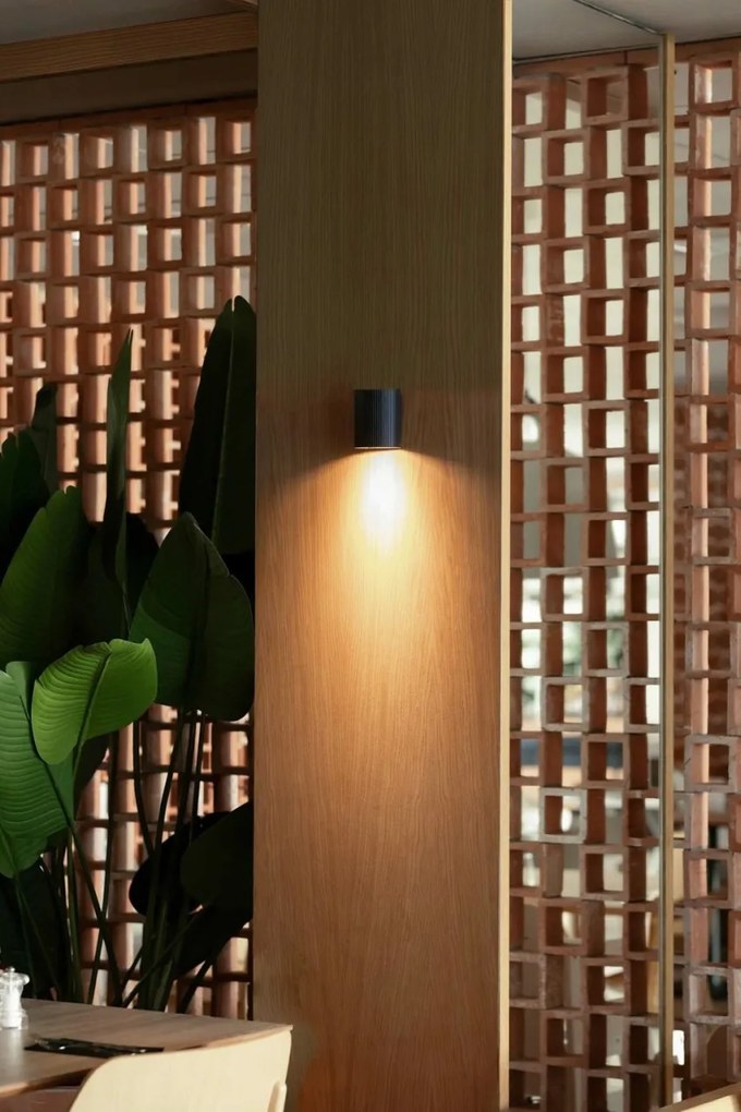 Aplica perete aluminiu negru, 1xGU10, SOLE round