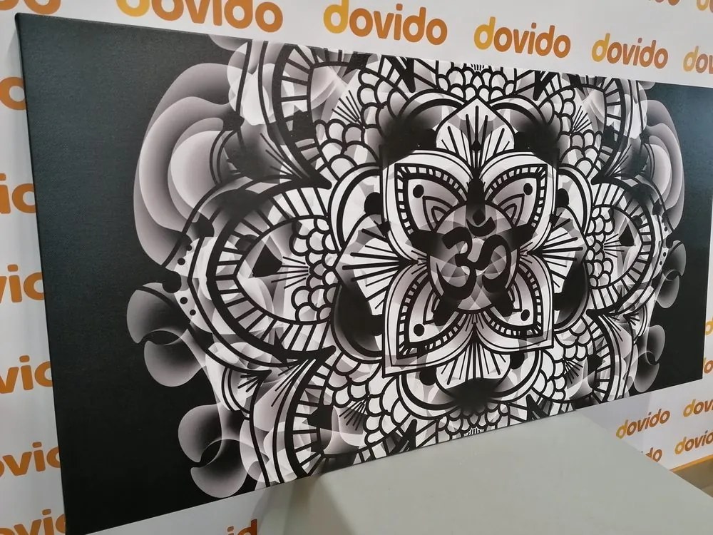 Tablou Mandala sănătății în design alb-negru