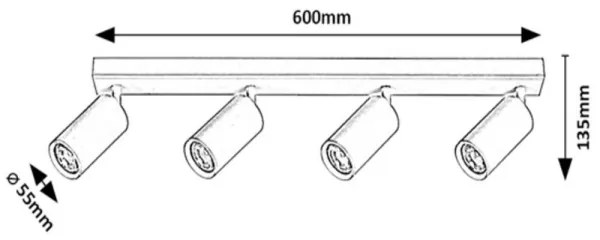 Spot de tavan SOLO 4xGU10/25W/230V tavan Rabalux 2083