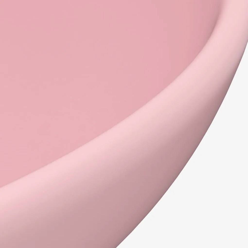 Chiuveta baie lux, roz mat, 32,5x14 cm, ceramica, rotund matte pink