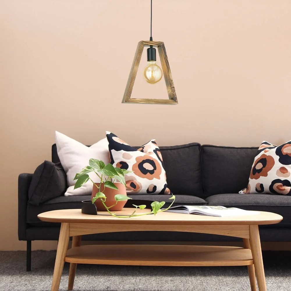 Lustră din lemn de carpen Geometrik Triangle