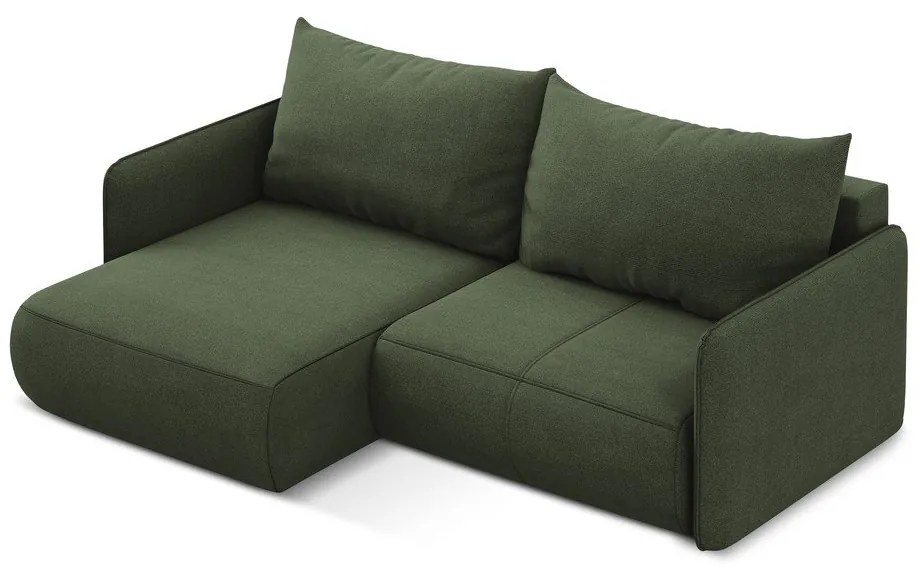 Colțar verde extensibil/cu spațiu de depozitare (cu colț pe partea stângă) Nanea – Makamii