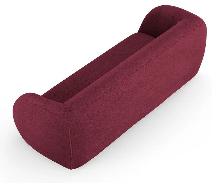 Canapea burgundy cu tapițerie din stofă bouclé 230 cm Essen – Cosmopolitan Design