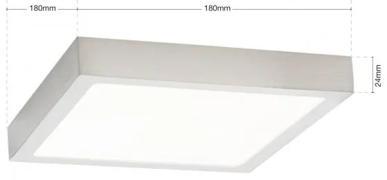 Plafoniera LED moderna design slim Lero 18x18cm aluminiu mat