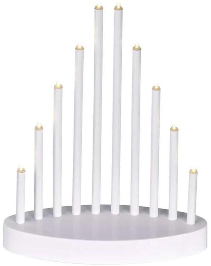 Sfeșnic LED de Crăciun 10xLED/3xAA alb