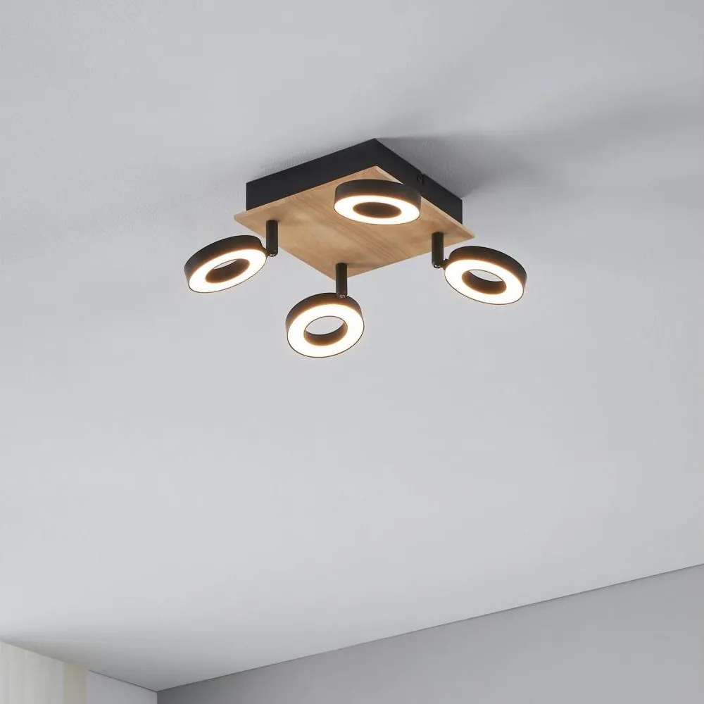 Eglo 901205 - Spot LED RIELVES 4xLED/4,2W/230V negru/maro