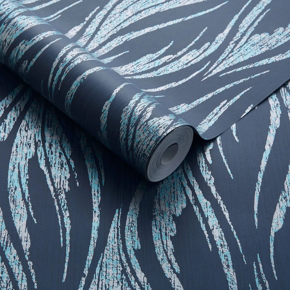 Tapet Ripple, Blue Dusk Luxury Feature, 1838 Wallcoverings, 5.3mp / rola