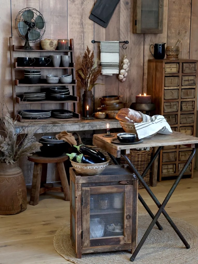 Masuta plianta, din lemn reciclat, aspect rustic, Grimaud - Mara