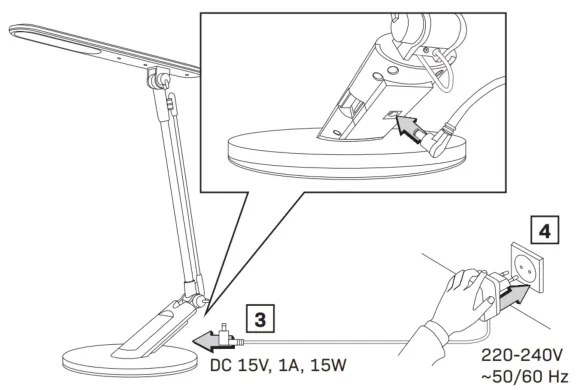 Lampă LED tactilă dimabilă OPTIMUM LED/7W/230V USB 3000/4000/6000K
