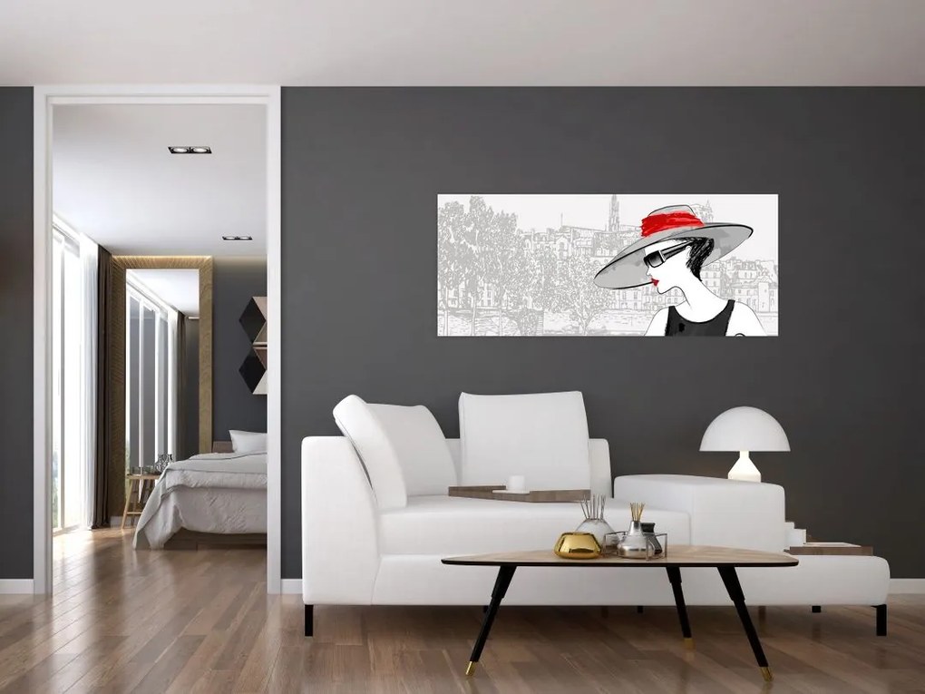 Tablou - Doamna la oraș (120x50 cm)