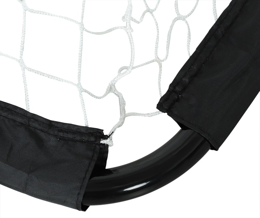 HOMCOM Set de obiective de fotbal, 2 obiective mini pliabile, cadru metalic, inclusiv unelte, 90 x 36 x 60 cm, Negru | Aosom Romania