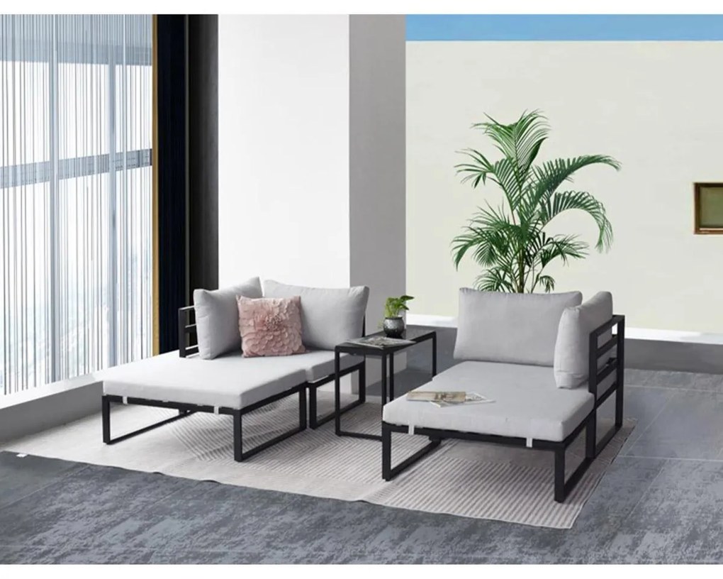 Set mobilier de grădină Adicionales (antracit + gri deschis) (pentru 4 persoane). 1121228