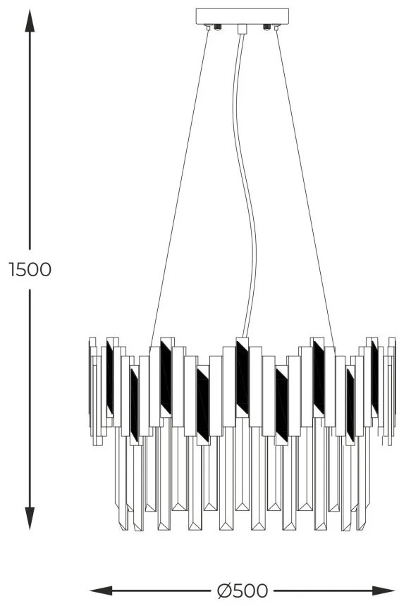 Lustra suspendata eleganta design modern ROTTA negru mat