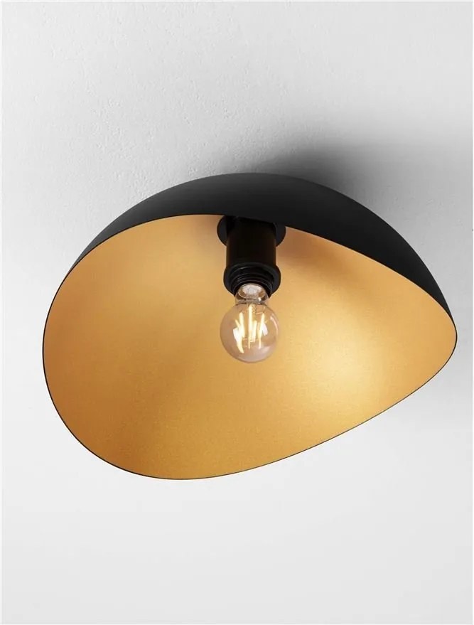 Lustra aplicata design decorativ OPSI negru/auriu D-40cm