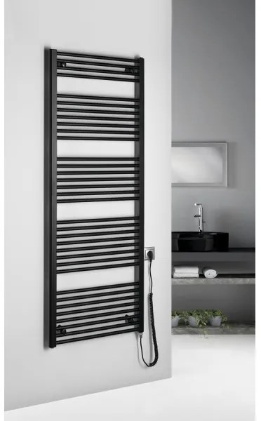 Radiator portprosop electric pentru baie Aqualine DIRECT-E 800W/230V 168 cm negru mat