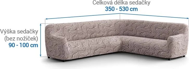 Gaico Huse bielastice BRILLANTE maro colțar (l. 350 - 530 cm)