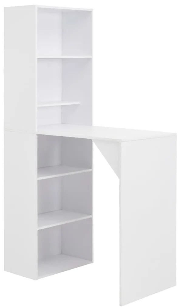 vidaXL Masă de bar cu dulap, alb, 115 x 59 x 200 cm