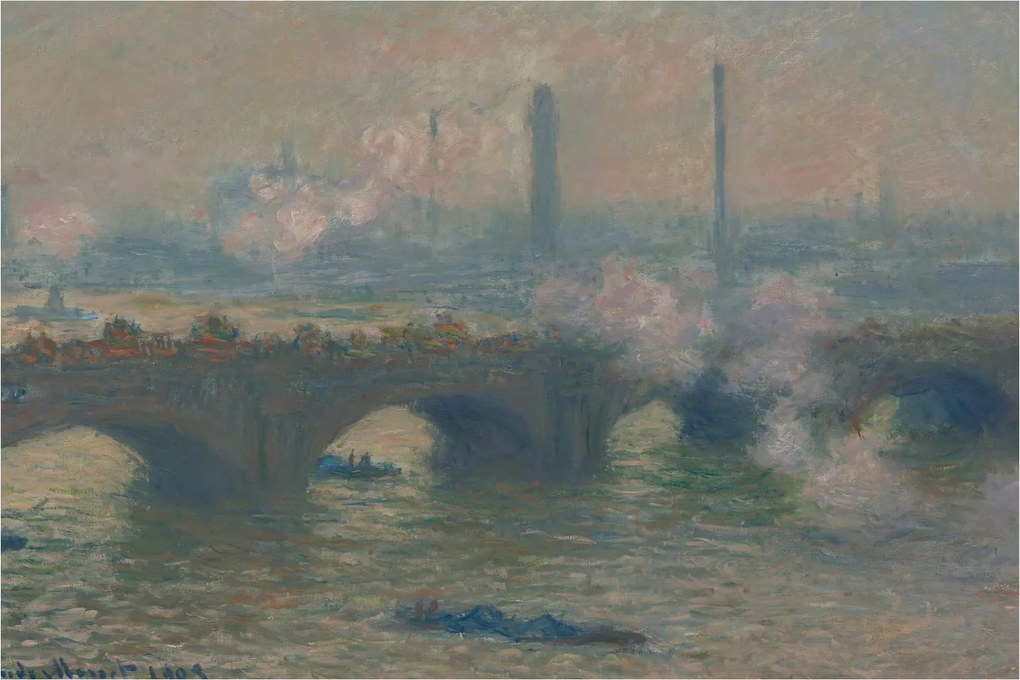 Tablou - Claude Monet, Waterloo Bridge, Gray Day, reproducere (90x60 cm)