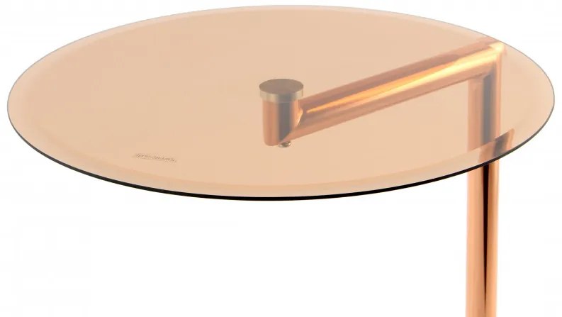 Masuta de cafea rotunda din sticla Luciana 46x46x62 cm aurie