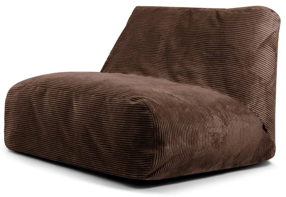 Fotoliu bean bag maro închis cu tapițerie din catifea reiată Sofa Tube – SLOWDOWN