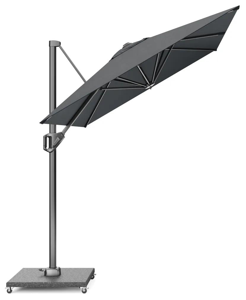 Set umbrela terasa / gradina Platinum Voyager T1, 3x2 m, dreptunghiulara, antracit, suport granit Sorrento negru 90 kg inclus