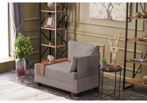Fotoliu de colț TULA, bej, pe partea dreaptă