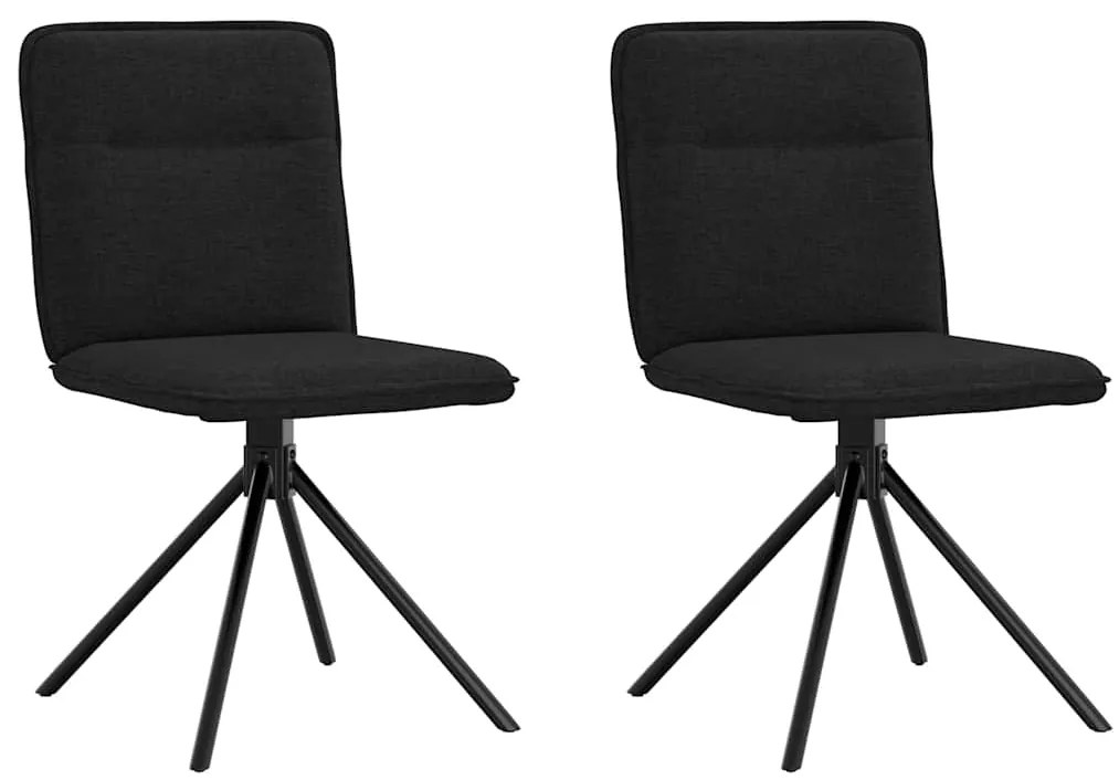 vidaXL Scaune de bucătărie, 2 buc. negru, textil